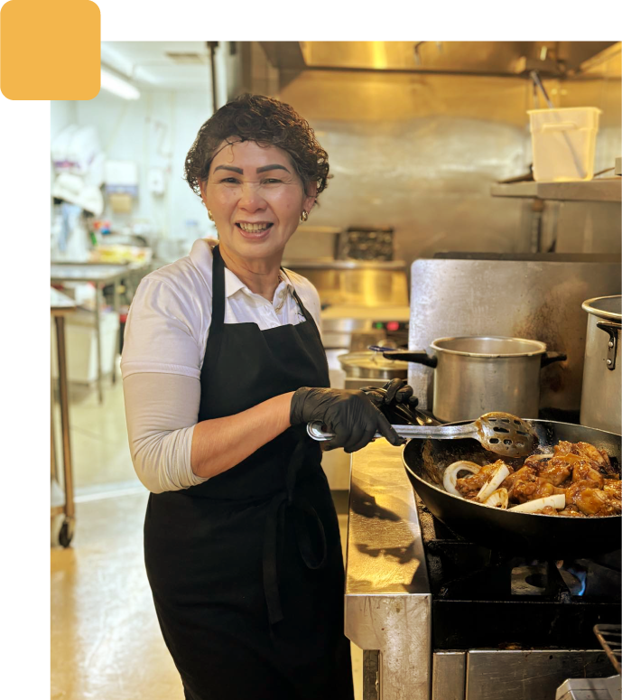 mama rebecca cooking chicken adobo